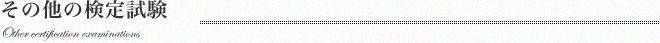 その他の検定試験のご案内